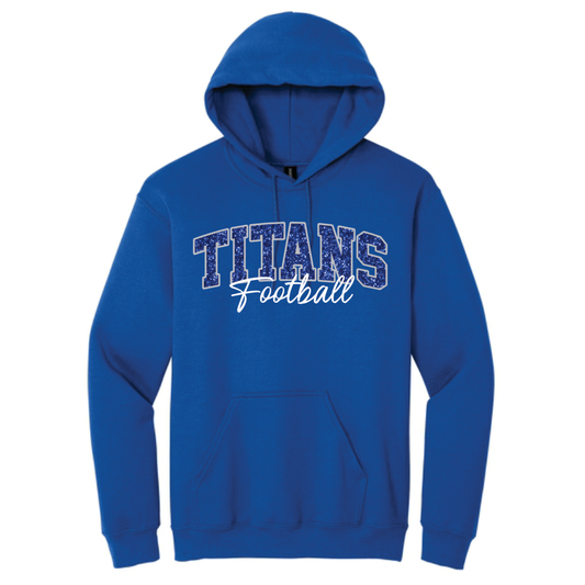 TCHS Football Glitter Embroidery Hoodie