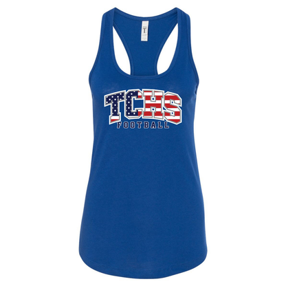 TCHS Football Ladies Racerback Tank Flag