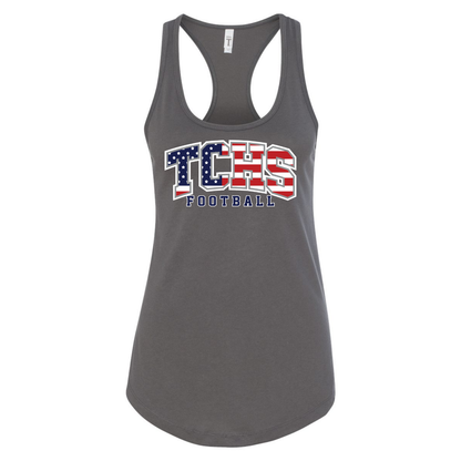 TCHS Football Ladies Racerback Tank Flag
