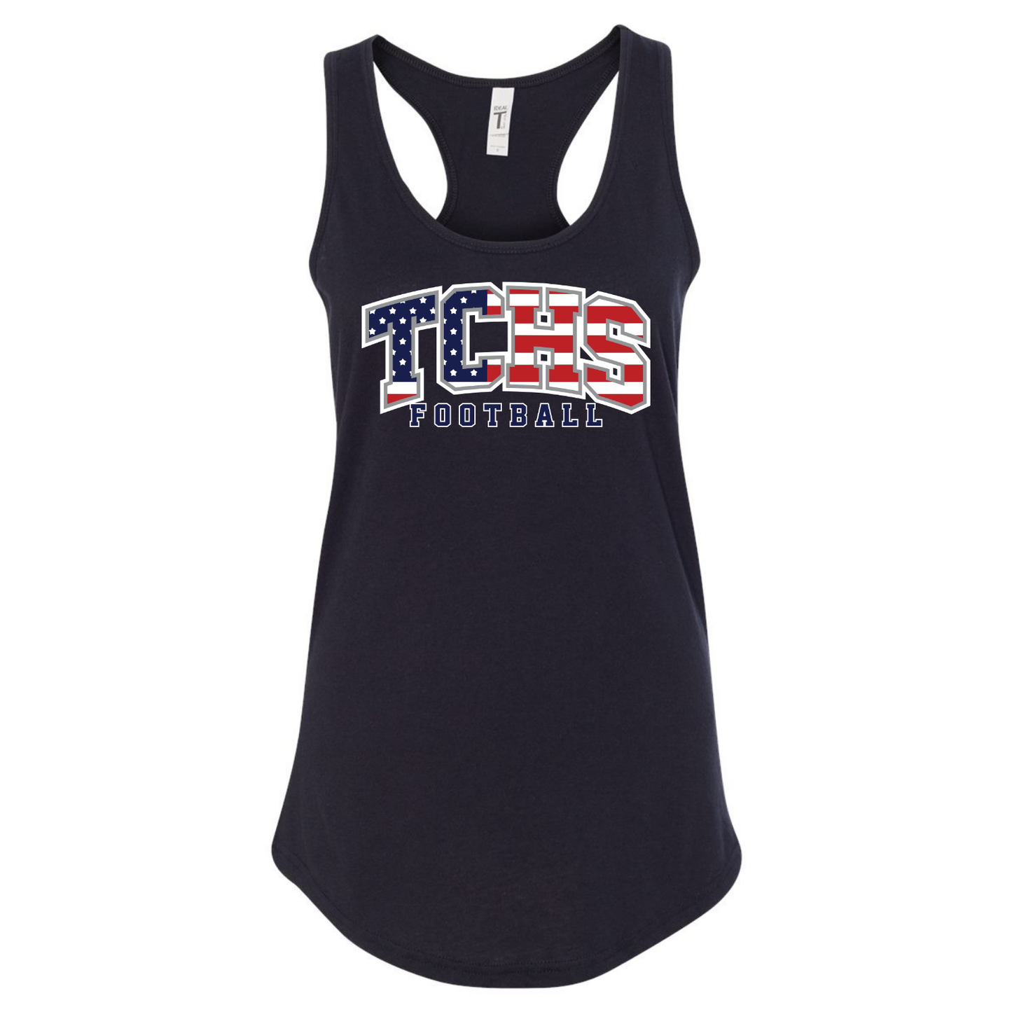 TCHS Football Ladies Racerback Tank Flag
