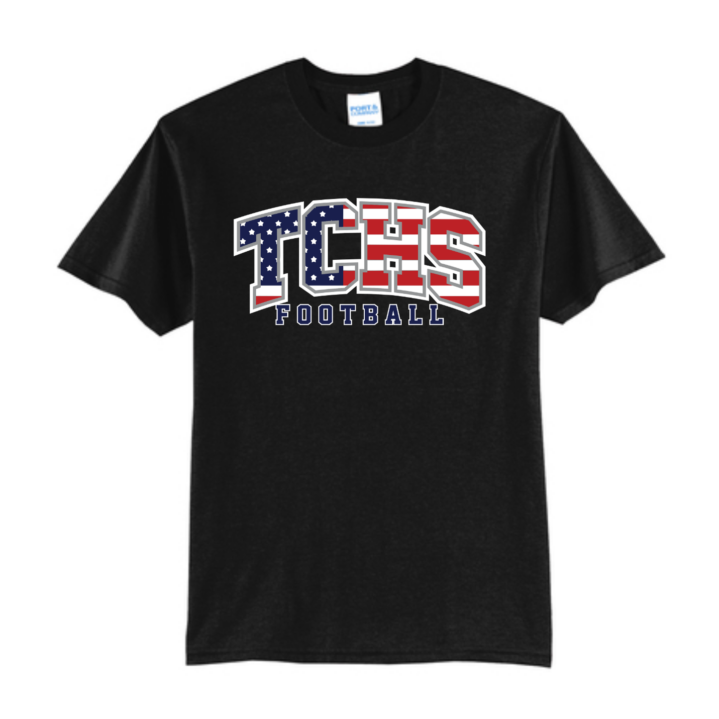 TCHS Football Short Sleeve Tee Flag