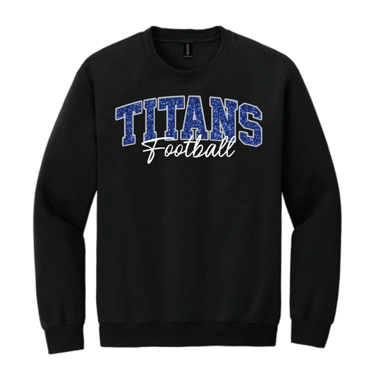 TCHS Football Glitter Embroidery Crew