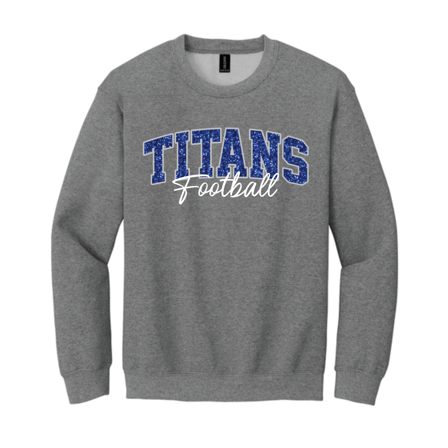 TCHS Football Glitter Embroidery Crew
