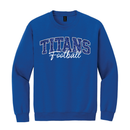 TCHS Football Glitter Embroidery Crew