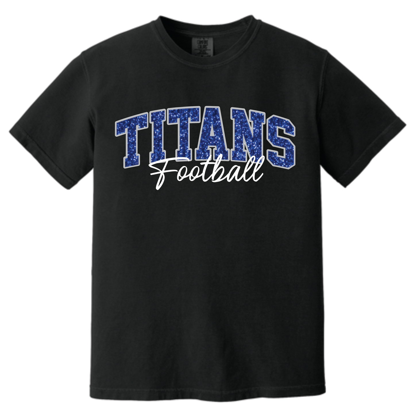 TCHS Football Glitter Embroidery Tee