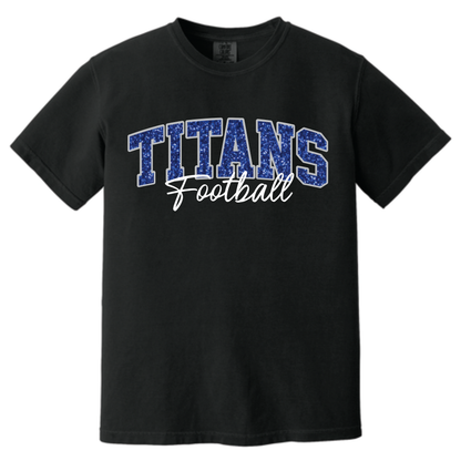 TCHS Football Glitter Embroidery Tee