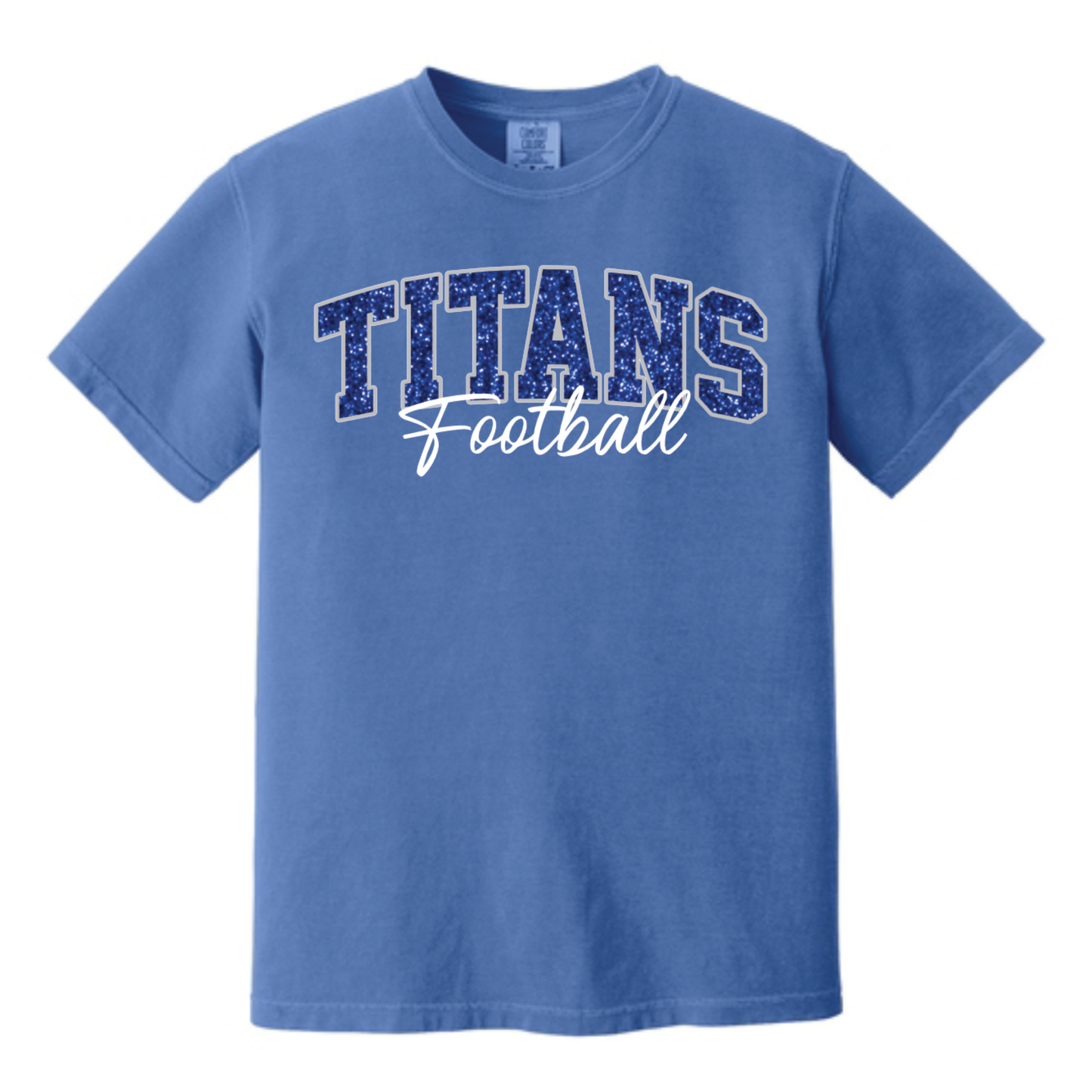 TCHS Football Glitter Embroidery Tee