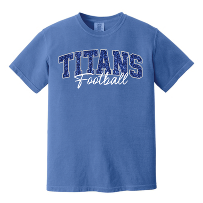 TCHS Football Glitter Embroidery Tee