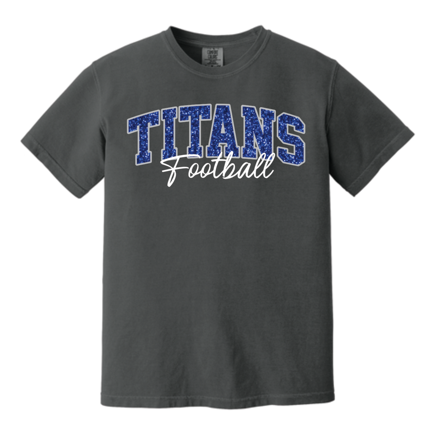 TCHS Football Glitter Embroidery Tee
