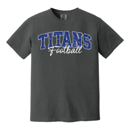 TCHS Football Glitter Embroidery Tee